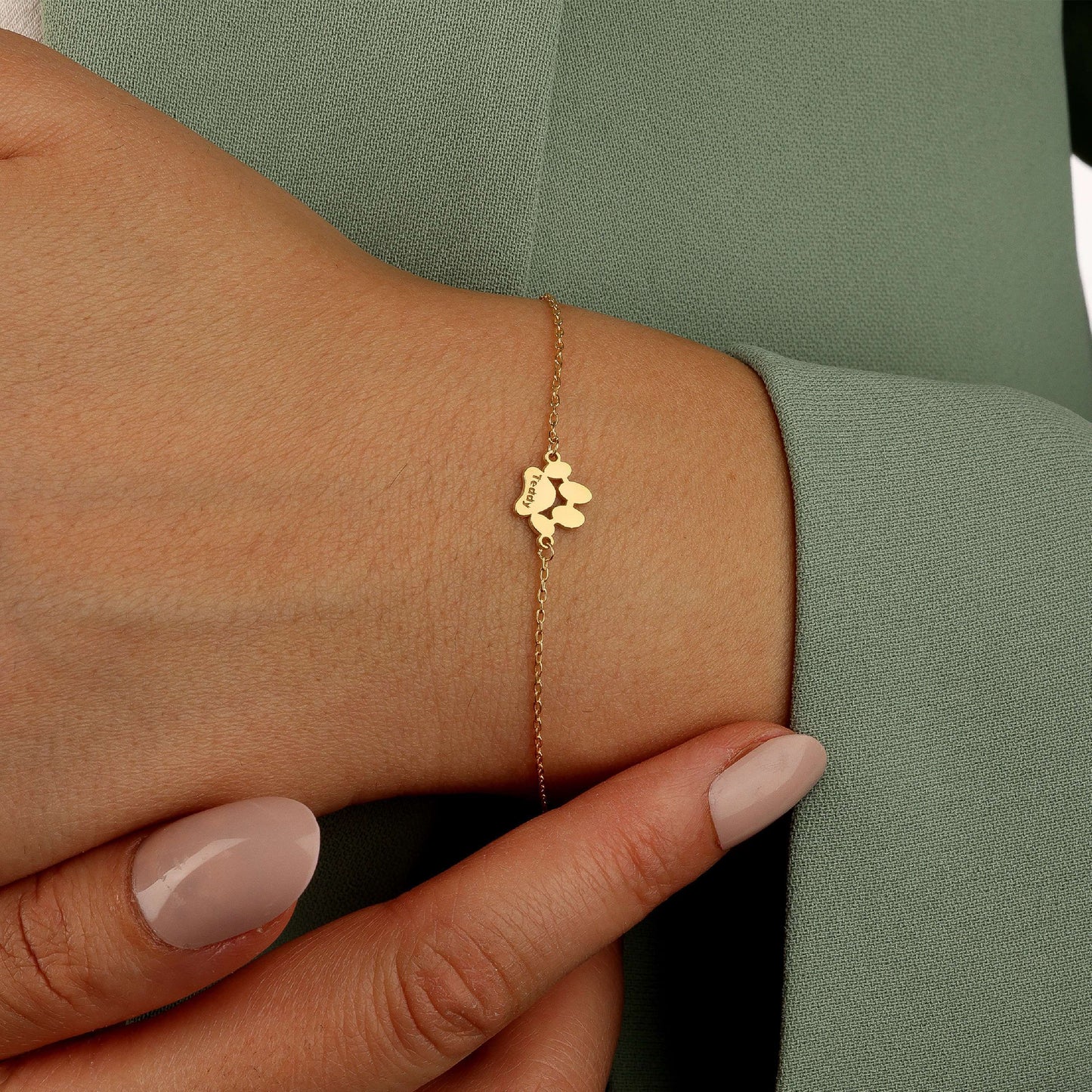 Personalized Paw Print Bracelet or Necklace – Custom Pet Name Jewelry