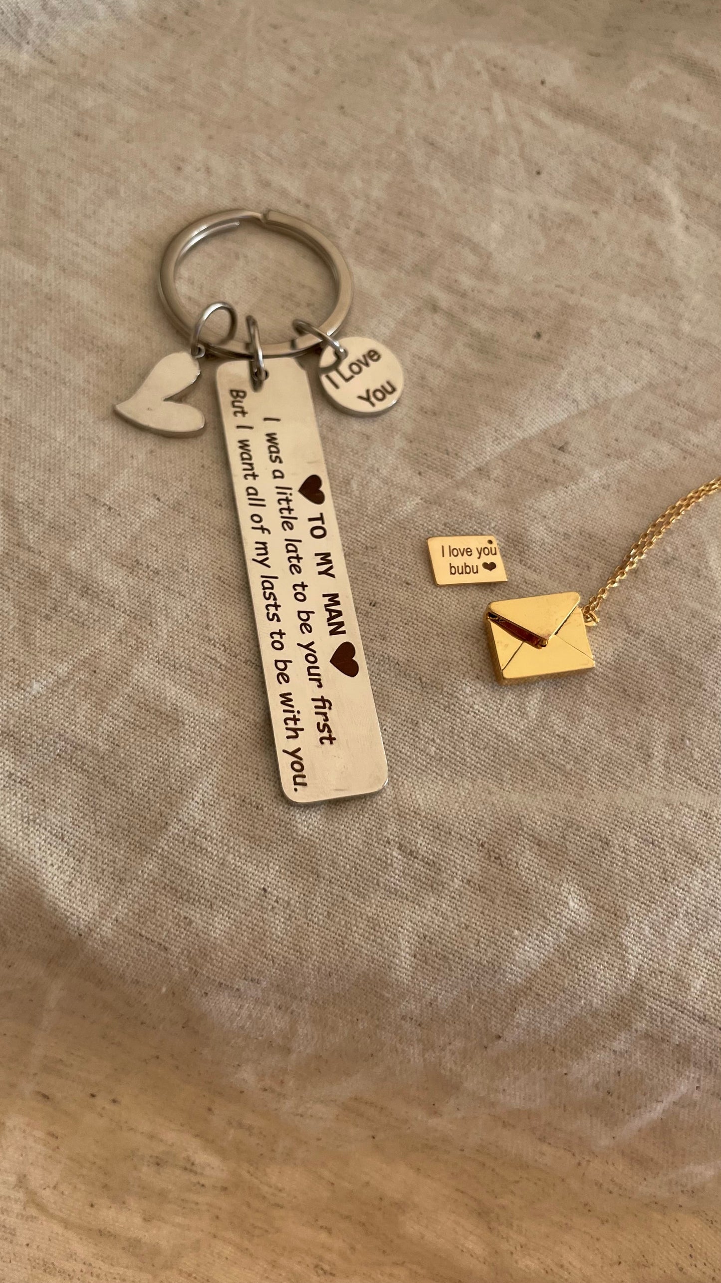 Love Letter Necklace X To My Woman/Man Keychain for you special ones (2 gifts just for ₹1899)