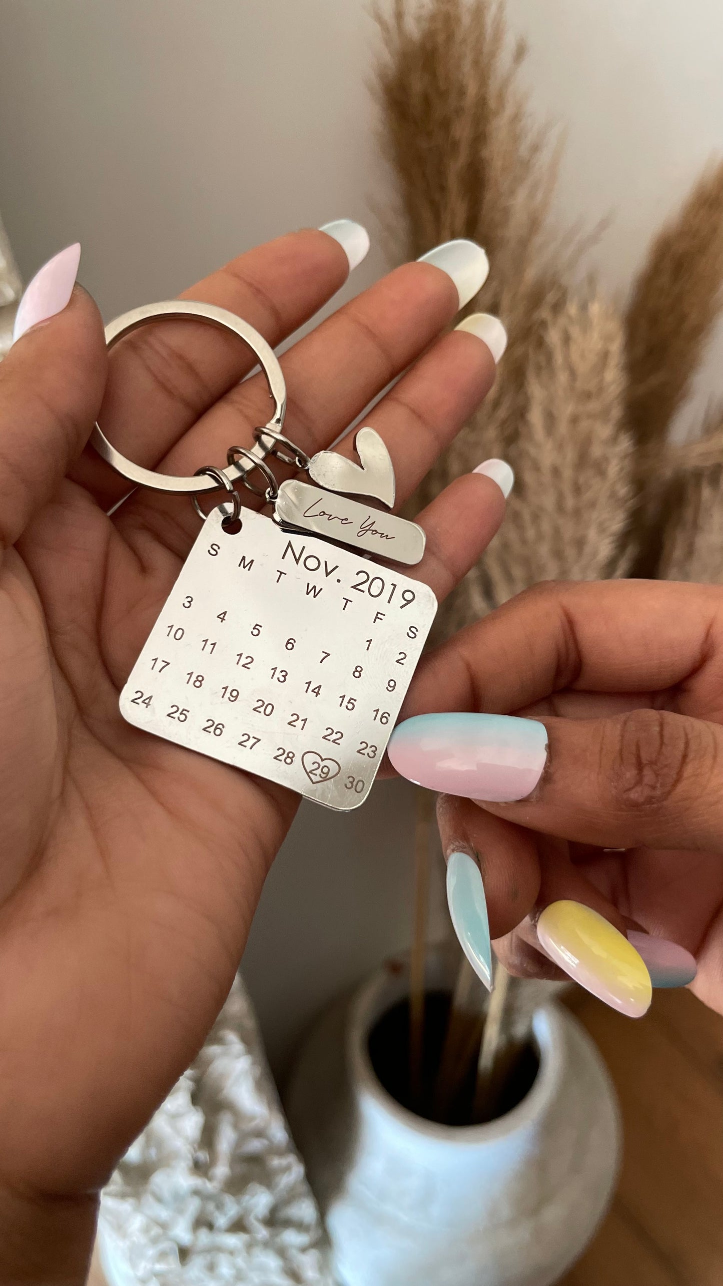 Personalised Calendar Keychain with charms