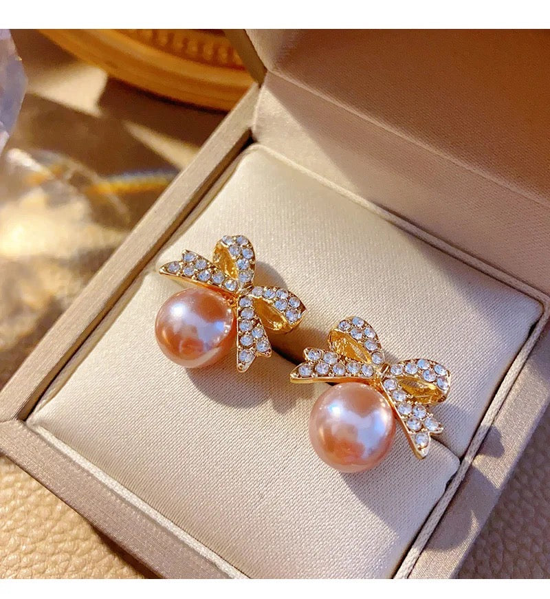 Studded Bow Earrings