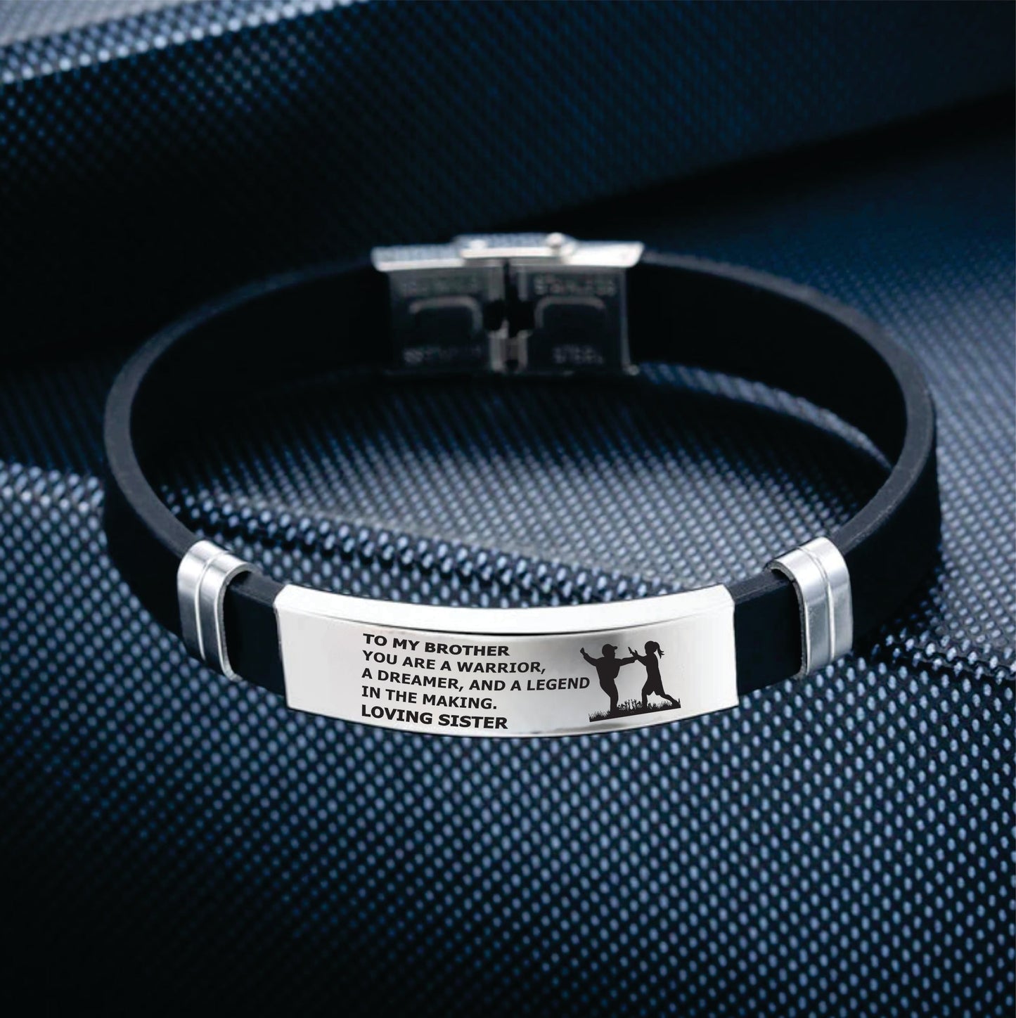 From Sister to Brother- Steel & Silicone Bracelet