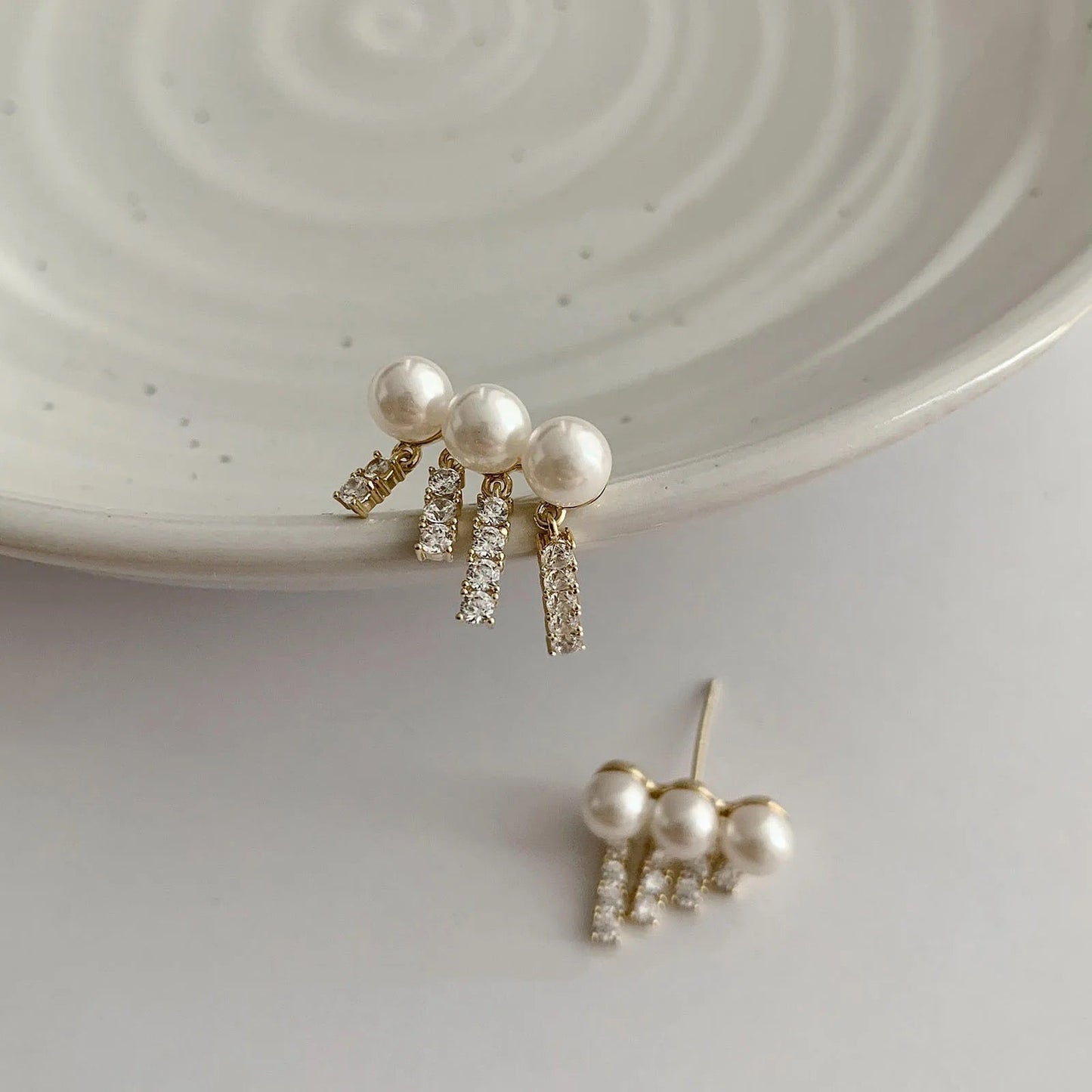 Tiny Tassel Pearl Earrings