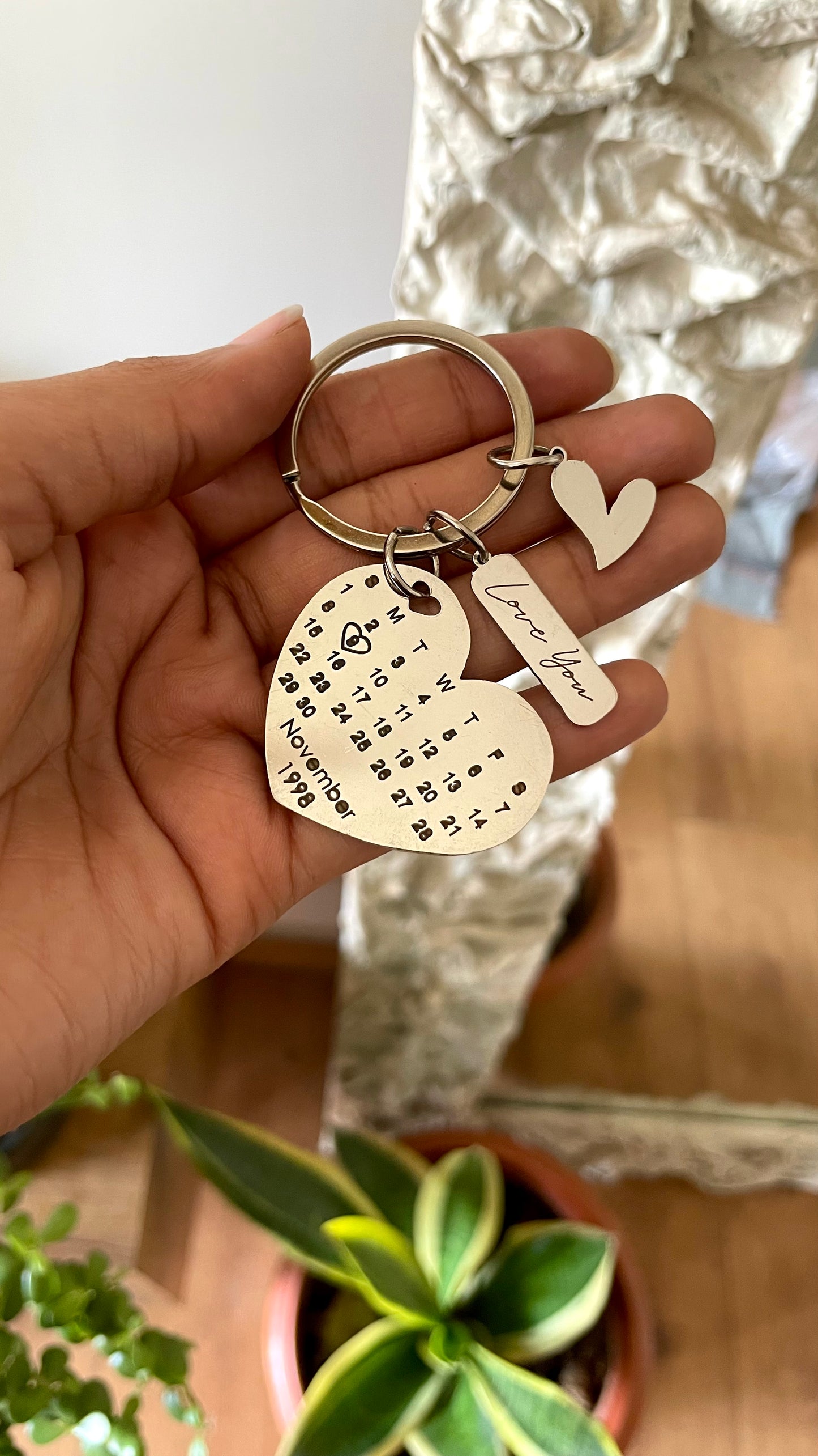 Personalised Calendar Keychain with charms