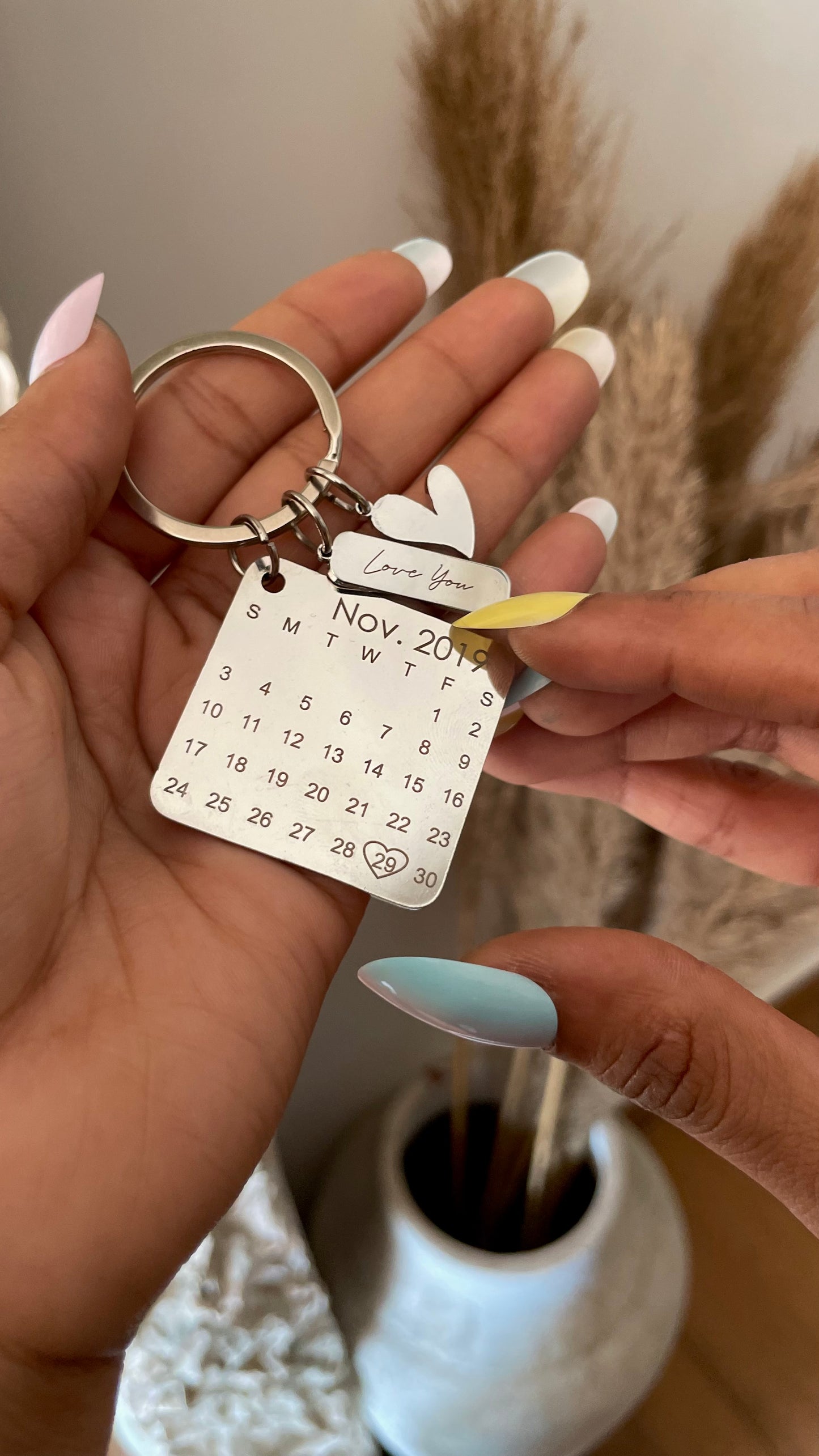 Personalised Calendar Keychain with charms