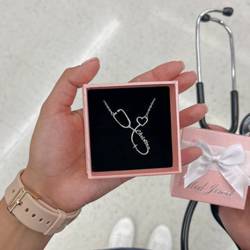 Stethoscope name necklace