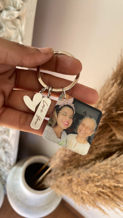 Personalised Photo Keychain with Special Message