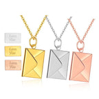 Envelope Locket Necklace for Daughter – Hidden 'Love You' Message Pendant