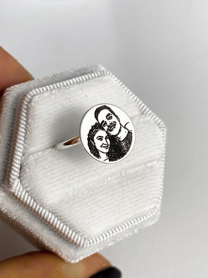 Photo Engraved Adjustable Ring