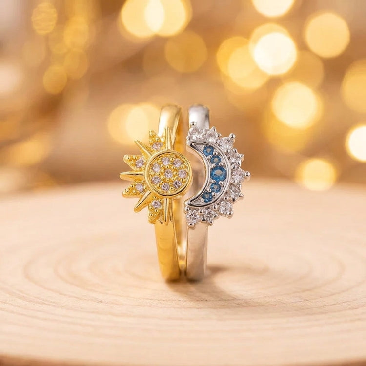 Sun & Moon Adjustable Ring Set – Symbol of Unbreakable Bonds