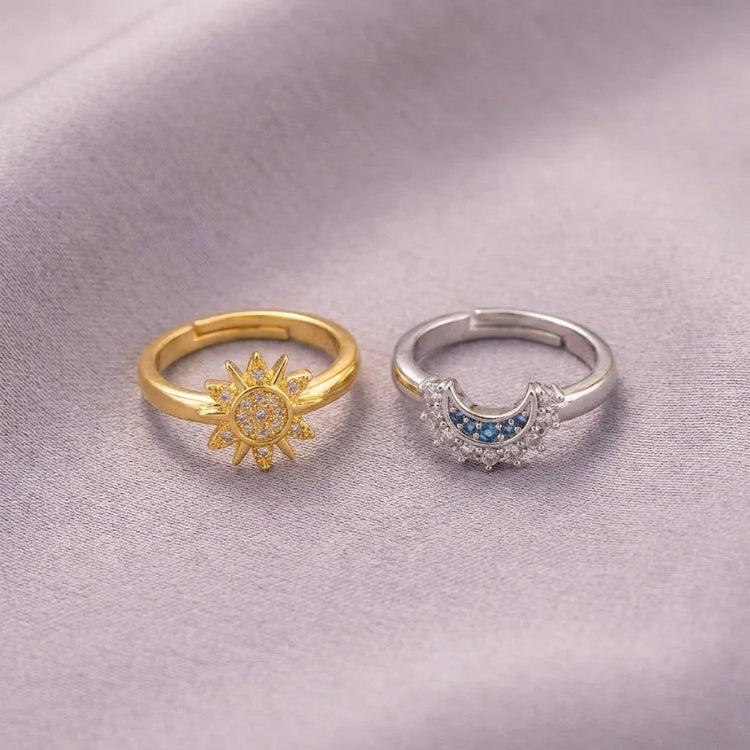 Sun & Moon Adjustable Ring Set – Symbol of Unbreakable Bonds