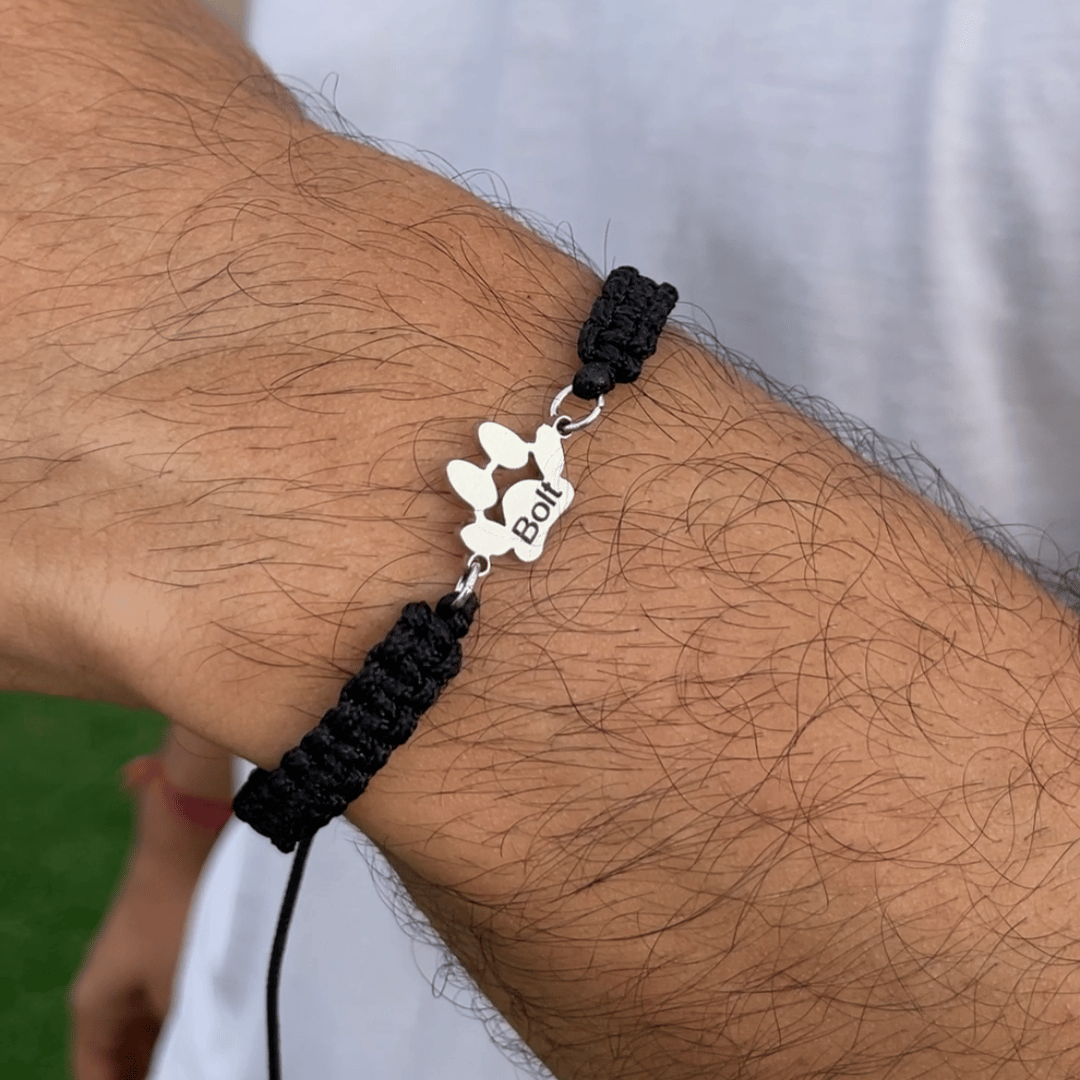 Personalized Paw Bracelet for Men – Keep Your Pet Close 🖤