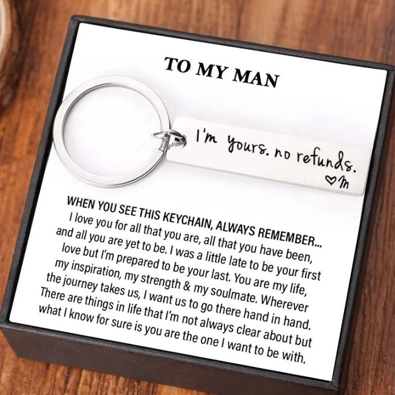 I'm yours no refunds- Personalised Initial Keychain