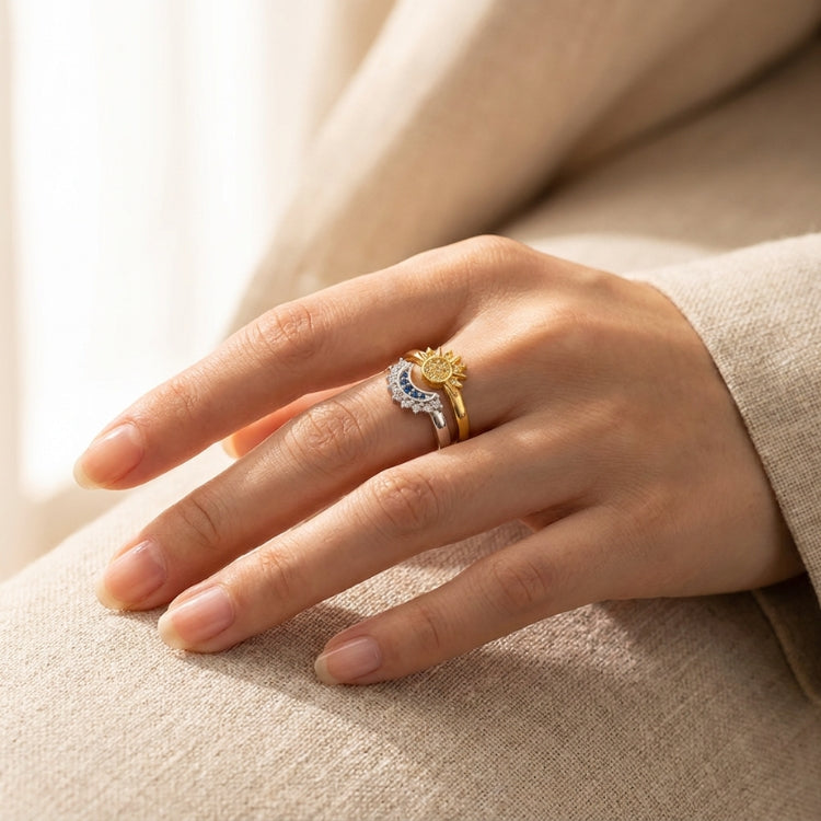 Sun & Moon Adjustable Ring Set – Symbol of Unbreakable Bonds