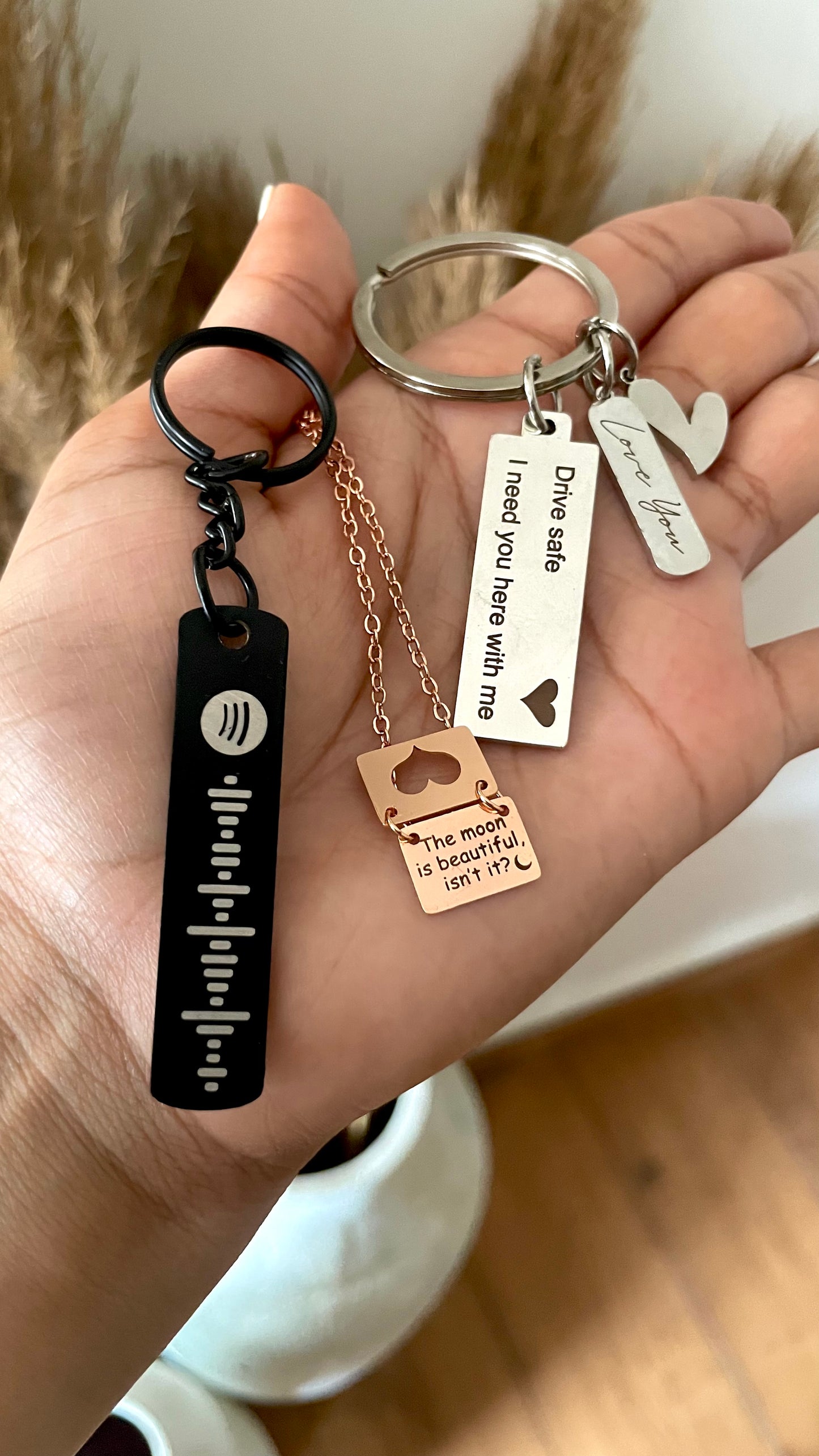 Openable Love letter Necklace X Drive Safe Keychain X Spotify Keychain (3 gift’s just at ₹1999)