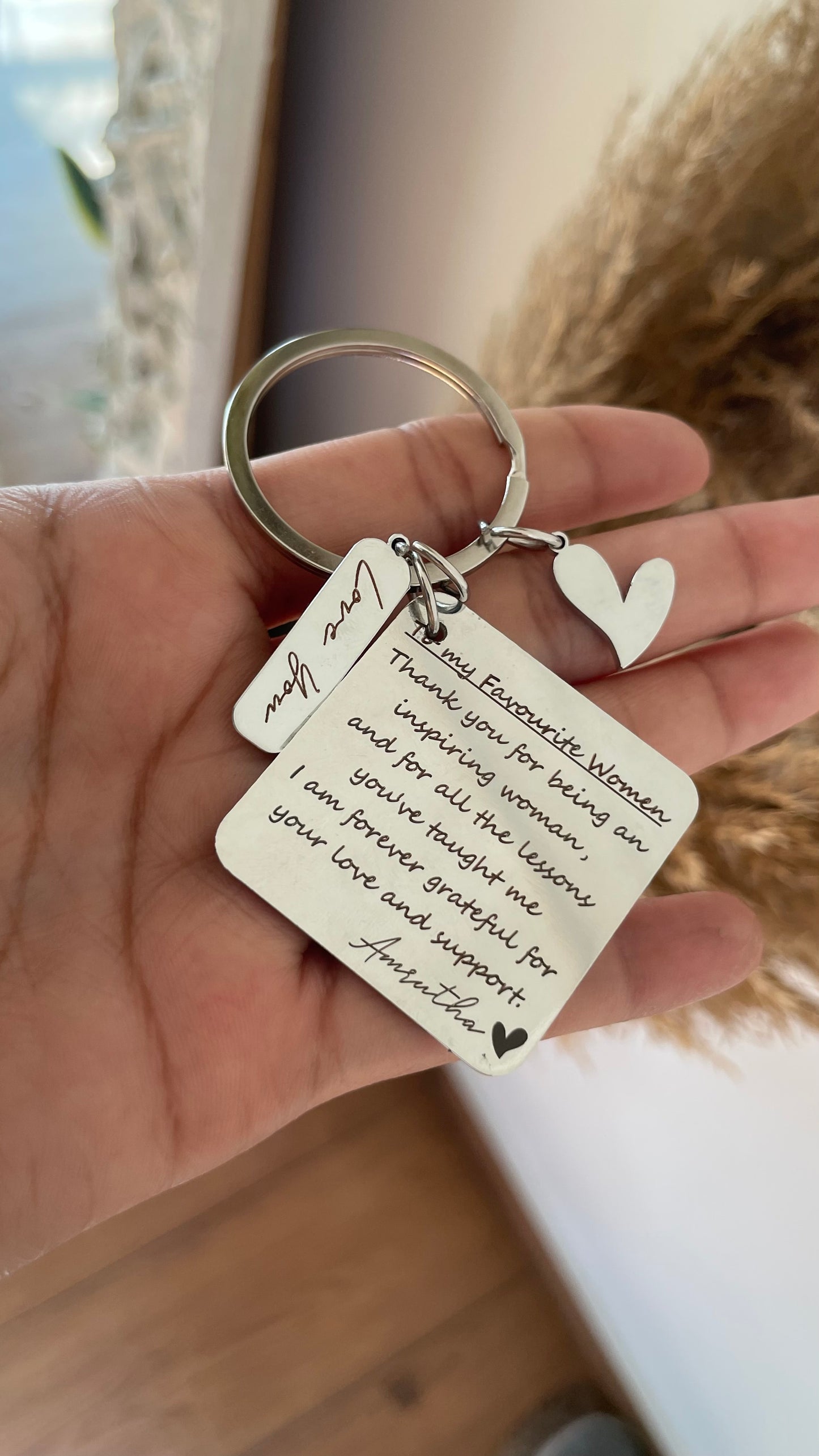 Personalised Photo Keychain with Special Message