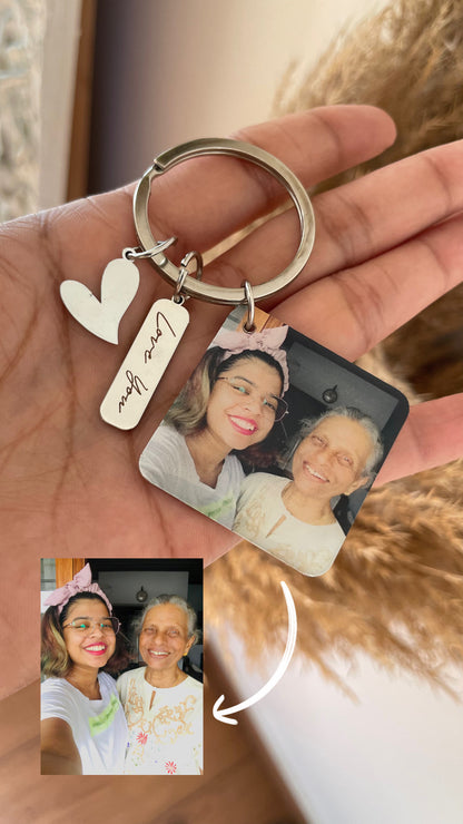 Personalised Photo Keychain with Special Message