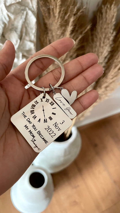 The Moment You Became My Mom Keychain (Mother's Day Special)