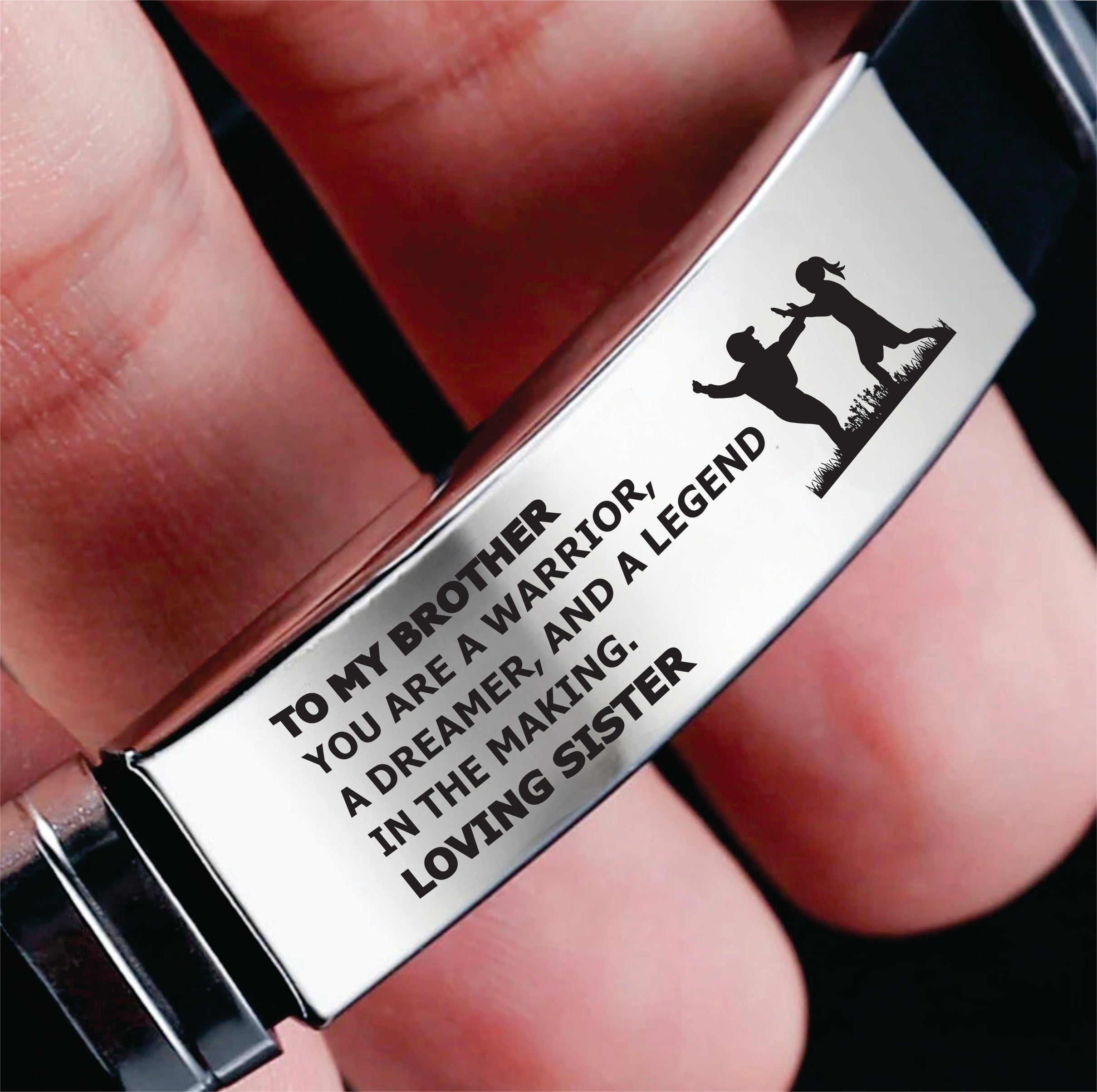 From Sister to Brother- Steel & Silicone Bracelet