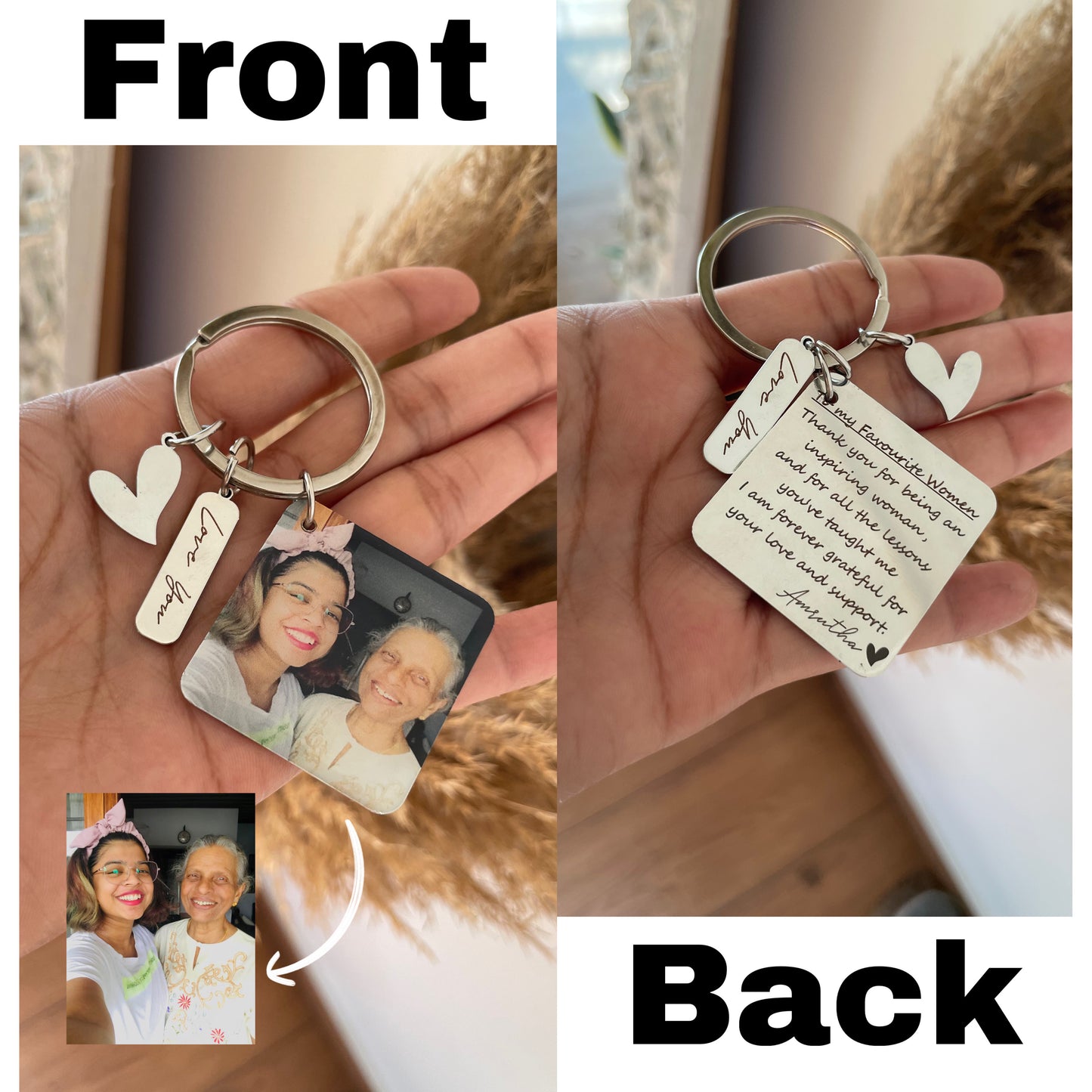 Personalised Photo Keychain with Special Message