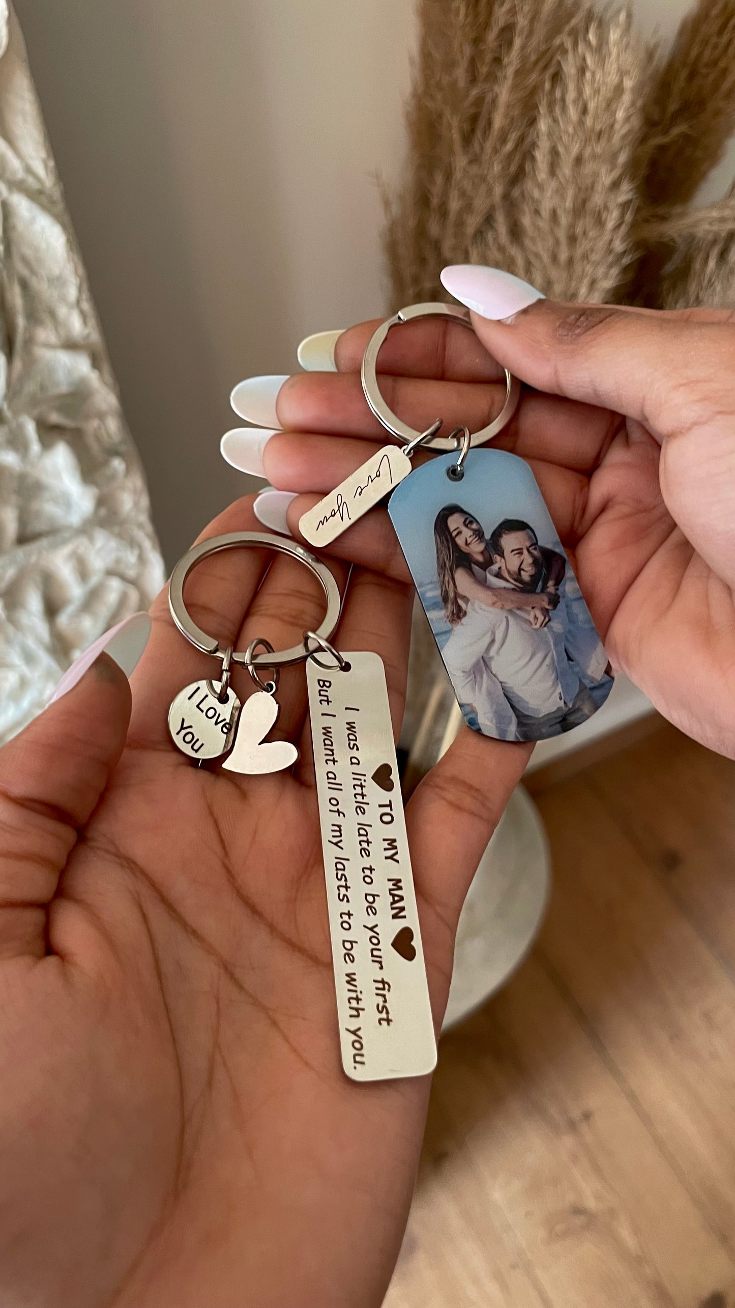 To My Woman/Man Keychain for you special ones  X  Personalised Photo Keychain (2 Keychains for ₹1499 only)