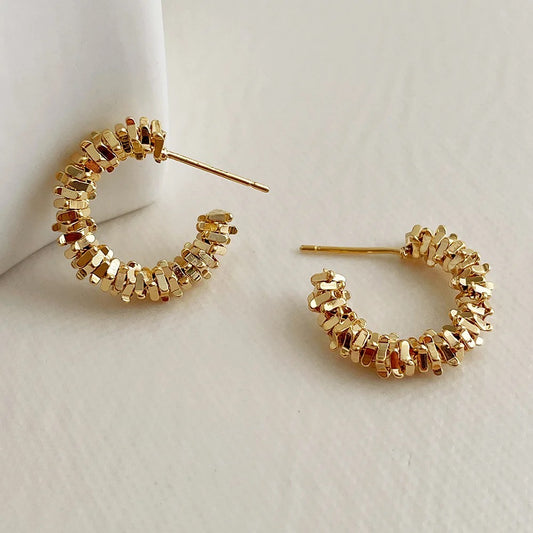 C-Shape Metallic Earrings