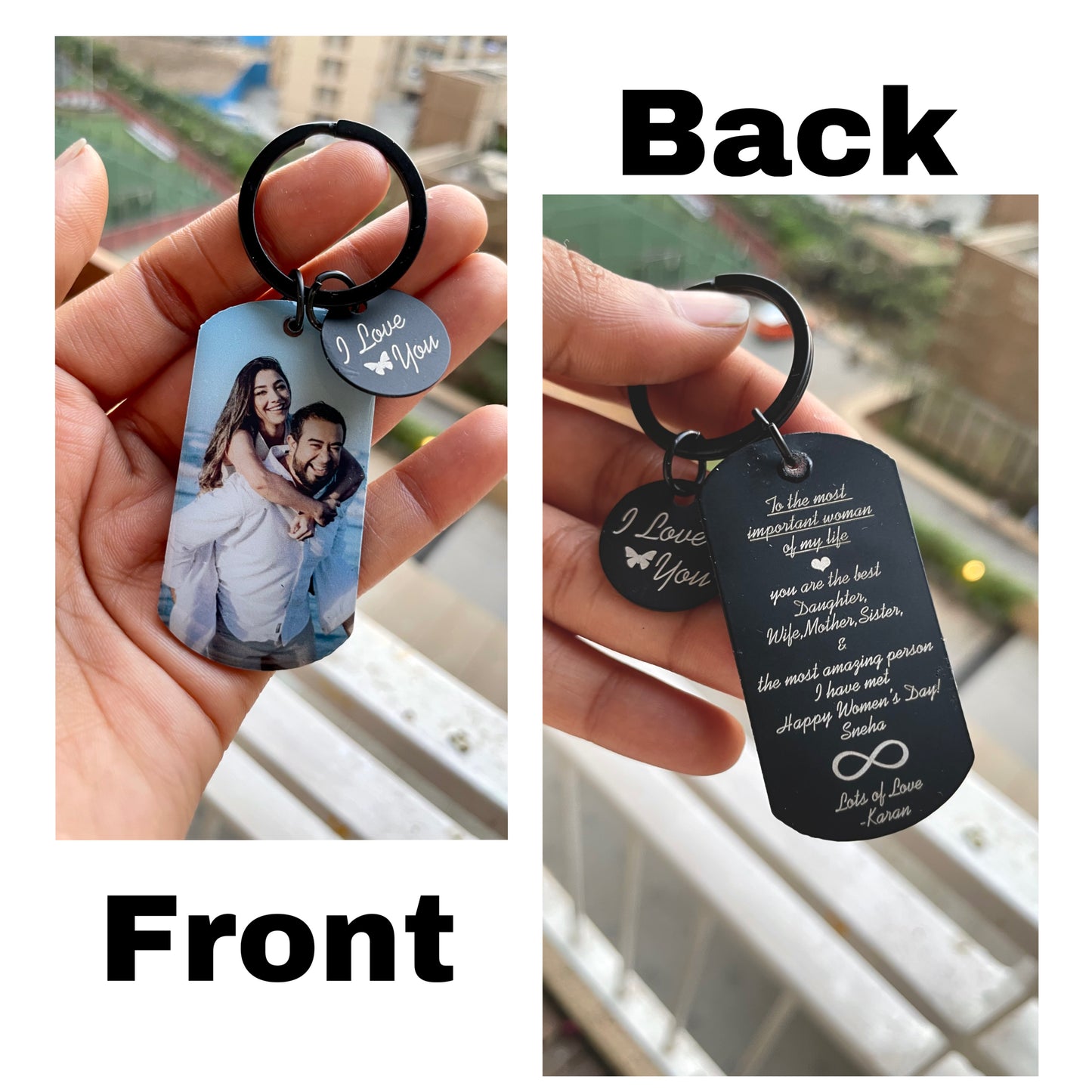 Personalised Keychain with photo & special message for Women’s Day