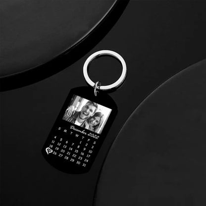 Personalised Photo Engraved Calendar Keychain