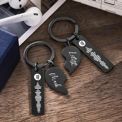 Spotify Code Couple Keychain