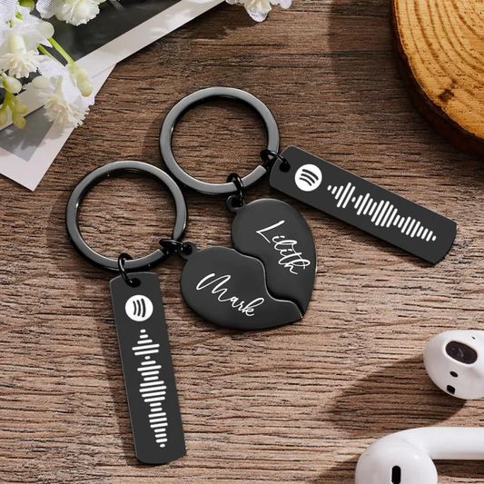 Spotify Code Couple Keychain