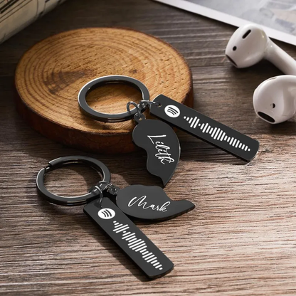 Spotify Code Couple Keychain