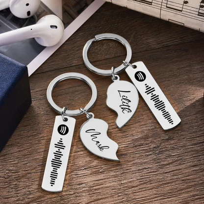 Spotify Code Couple Keychain