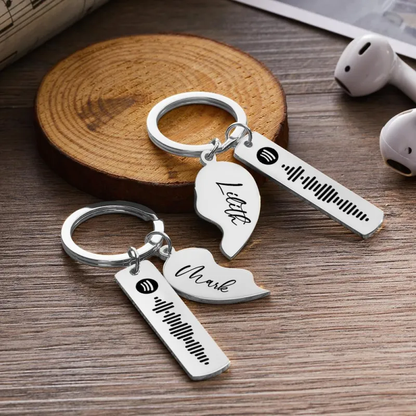 Spotify Code Couple Keychain