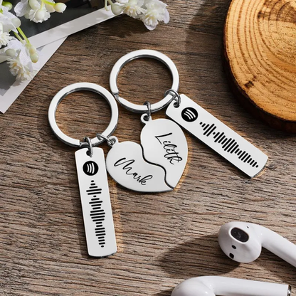 Spotify Code Couple Keychain