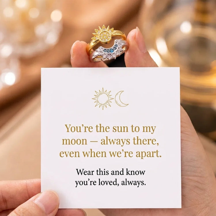 Sun & Moon Adjustable Ring Set – Symbol of Unbreakable Bonds