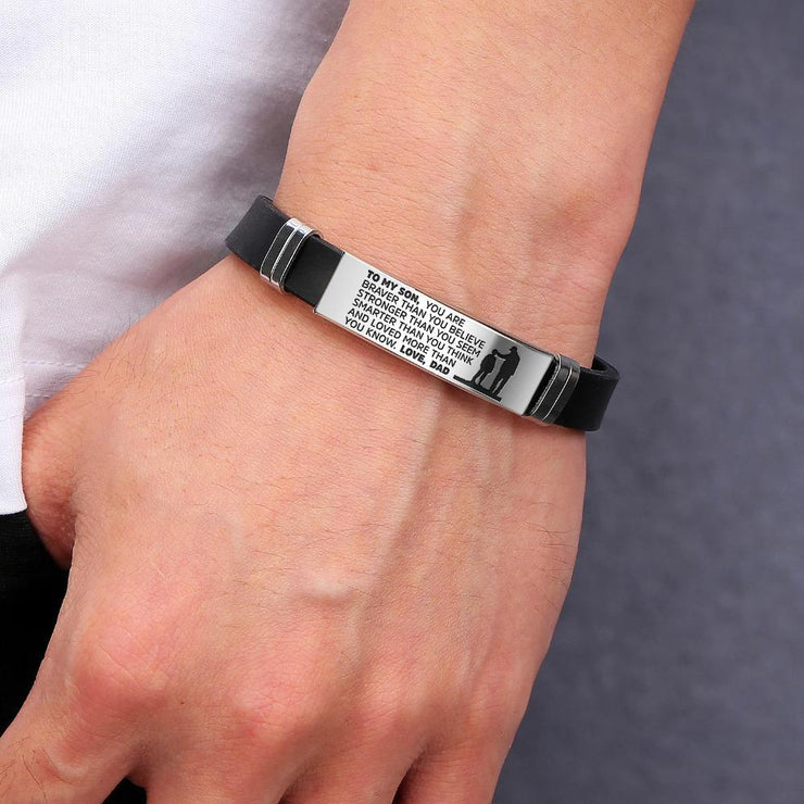 From Mom/Dad to Son - Steel & Silicone Bracelets