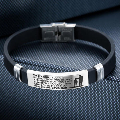 From Mom/Dad to Son - Steel & Silicone Bracelets