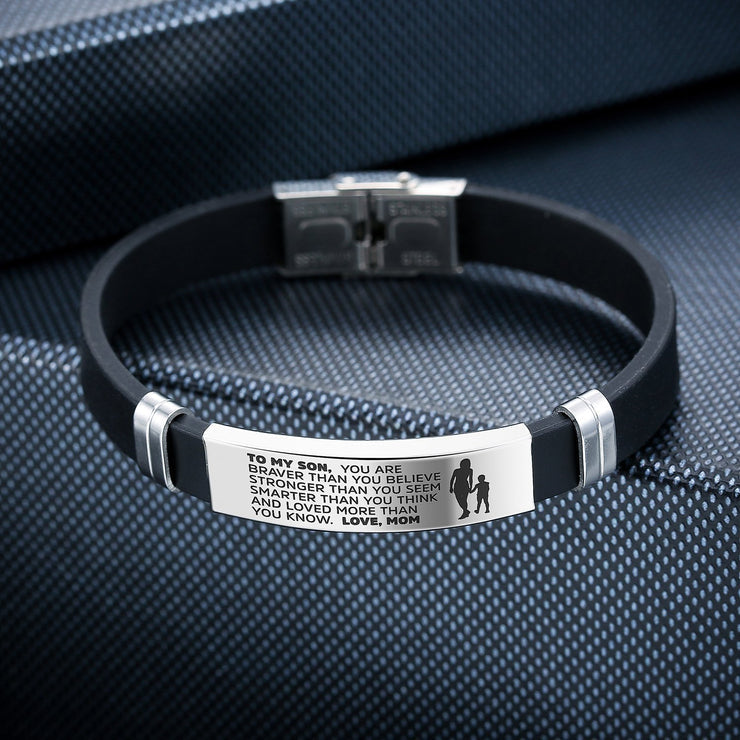 From Mom/Dad to Son - Steel & Silicone Bracelets