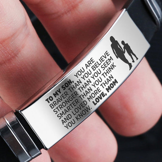 From Mom/Dad to Son - Steel & Silicone Bracelets