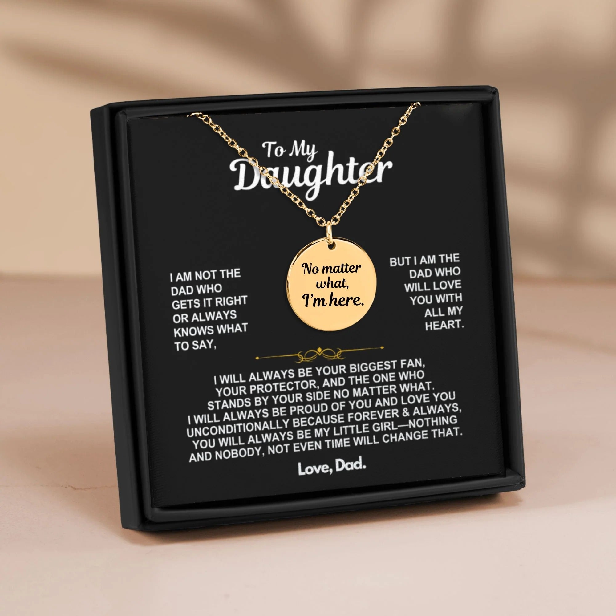 To My Daughter Unconditional Love Necklace