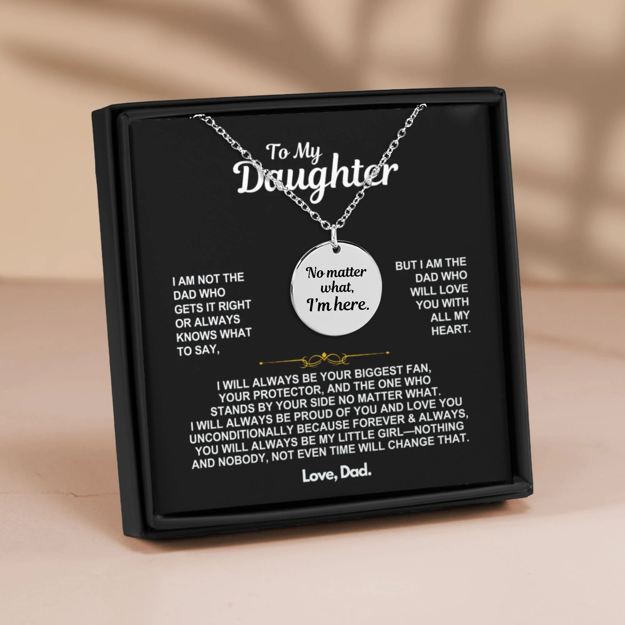 To My Daughter Unconditional Love Necklace