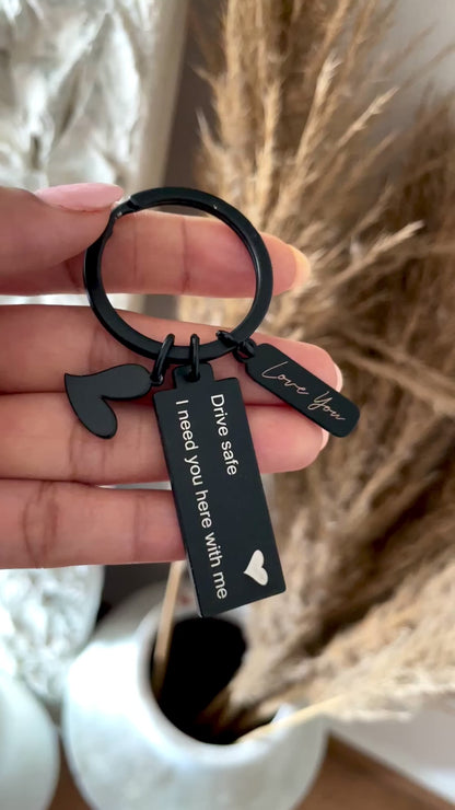 MATTE BLACK DRIVE SAFE KEYCHAIN