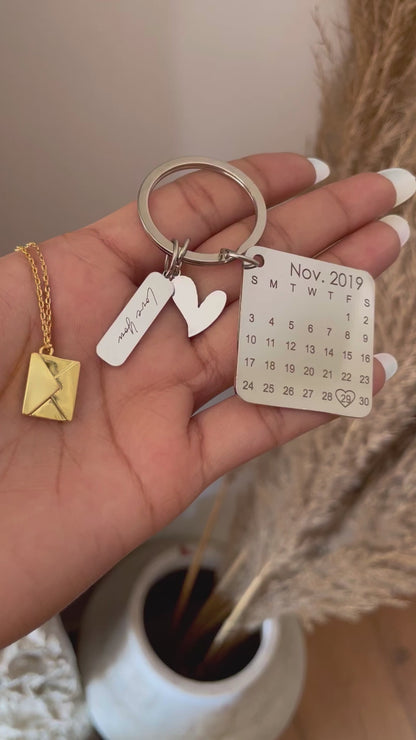 Personalised Calendar Keychain  X   Love Letter Necklace (2 gifts just for ₹1999)