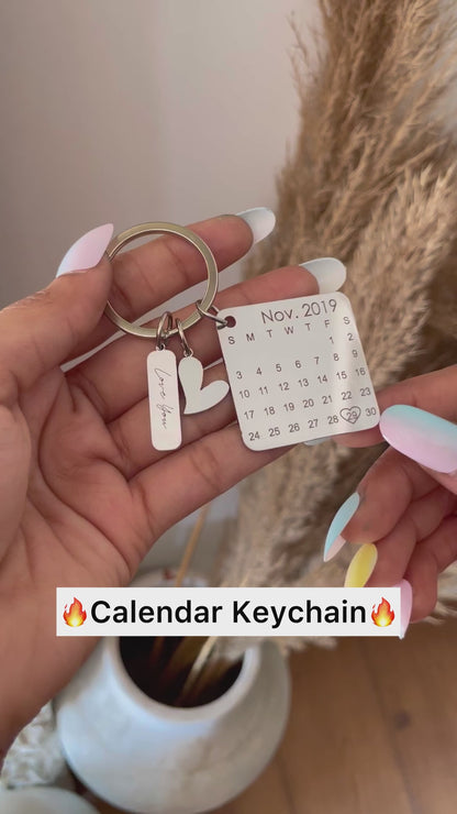 Personalised Calendar Keychain with charms