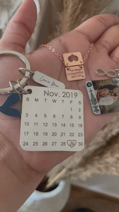 Calendar Keychain X Openable Love letter Necklace X Spotify Photo Keychain (3 gift’s just at ₹2499)