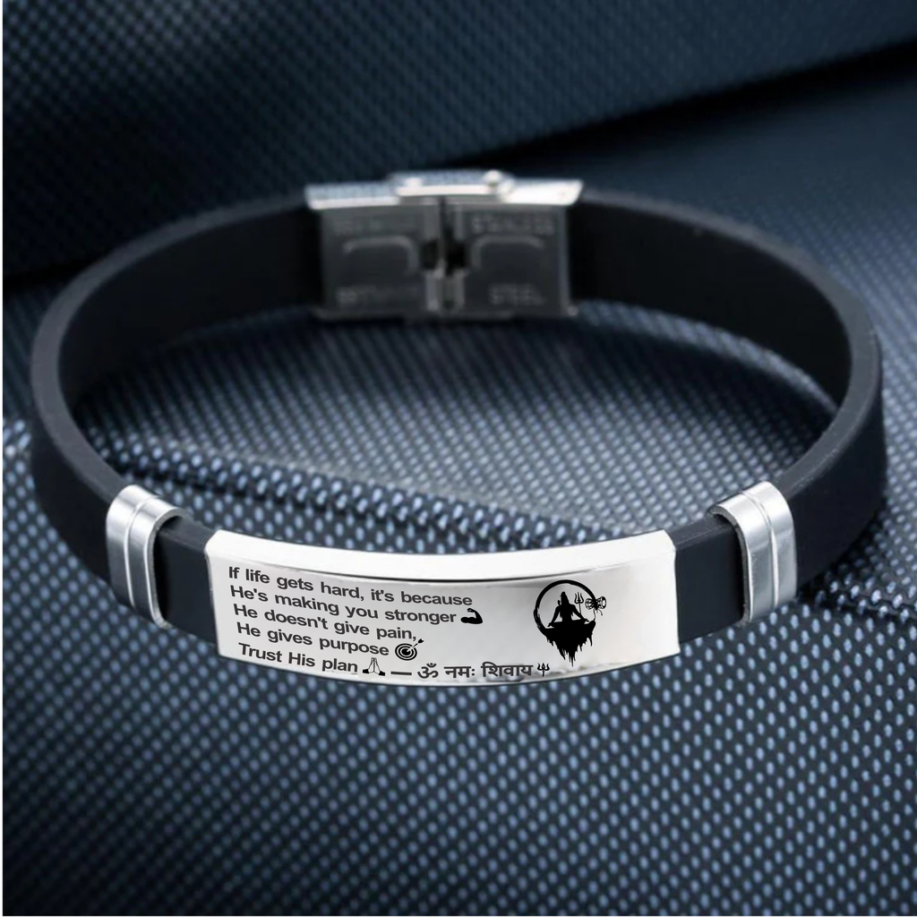 🕉️ Trust His Plan – Lord Shiva Inspirational Bracelet