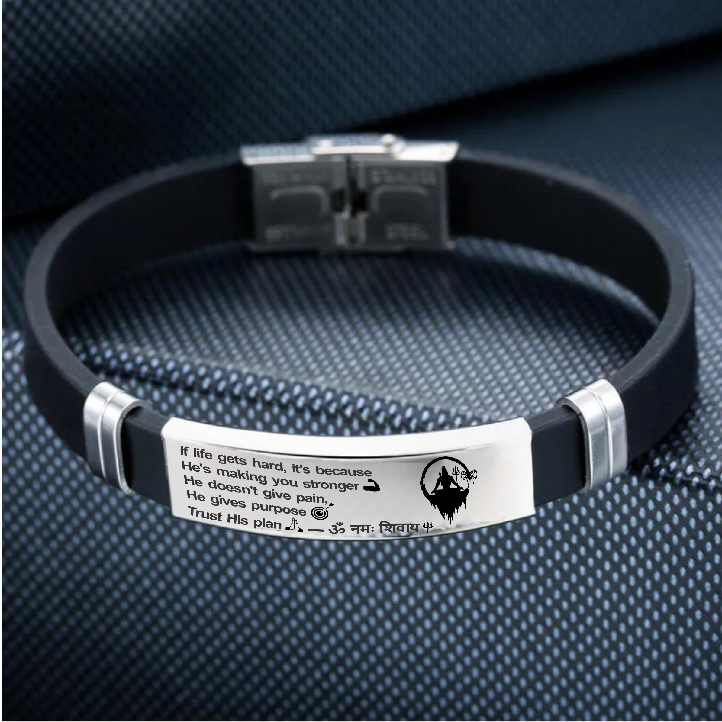 🕉️ Trust His Plan – Lord Shiva Inspirational Bracelet