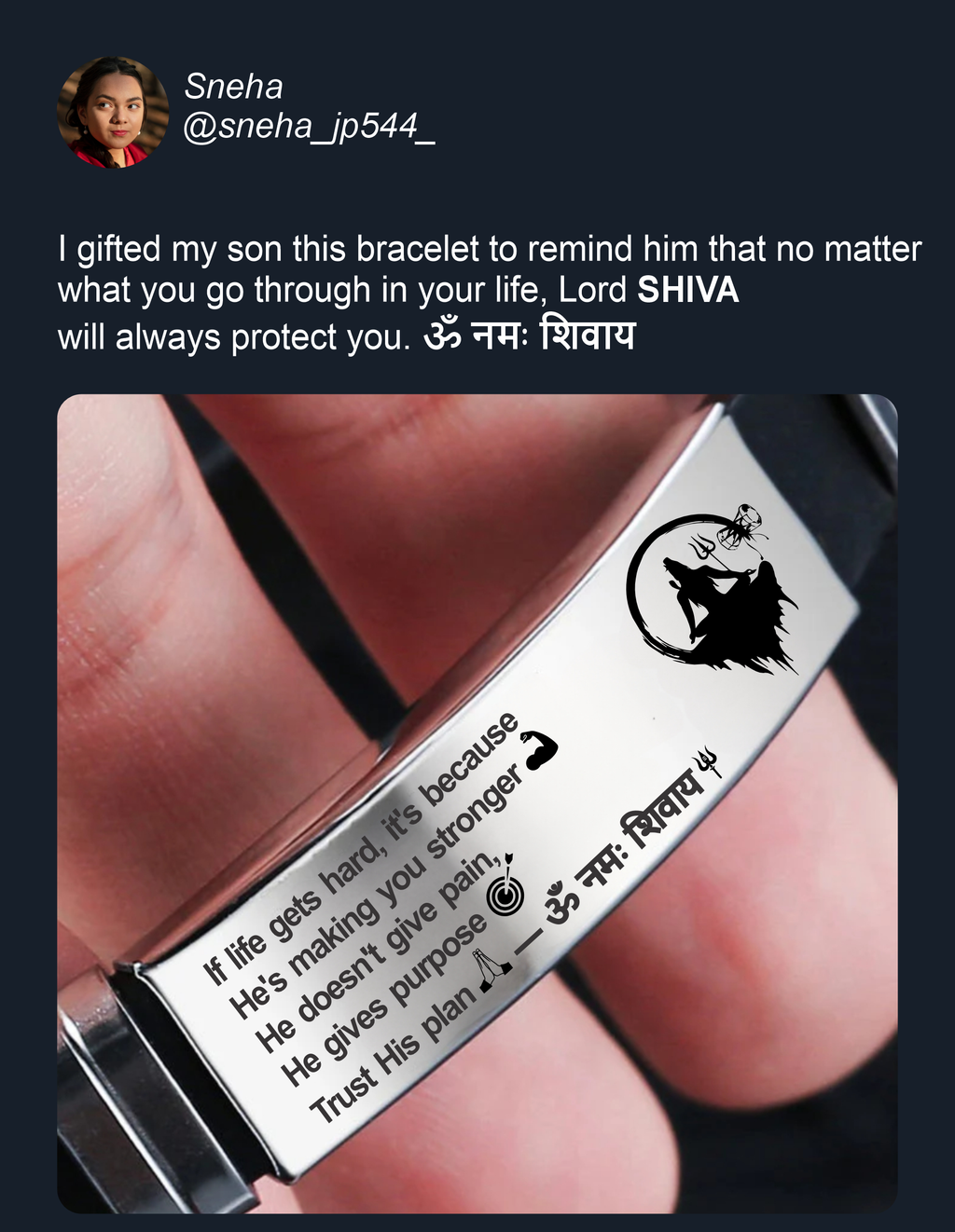 🕉️ Trust His Plan – Lord Shiva Inspirational Bracelet