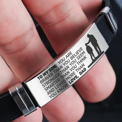 From Mom/Dad to Son - Steel & Silicone Bracelets