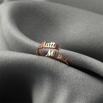 Custom Two Name Ring