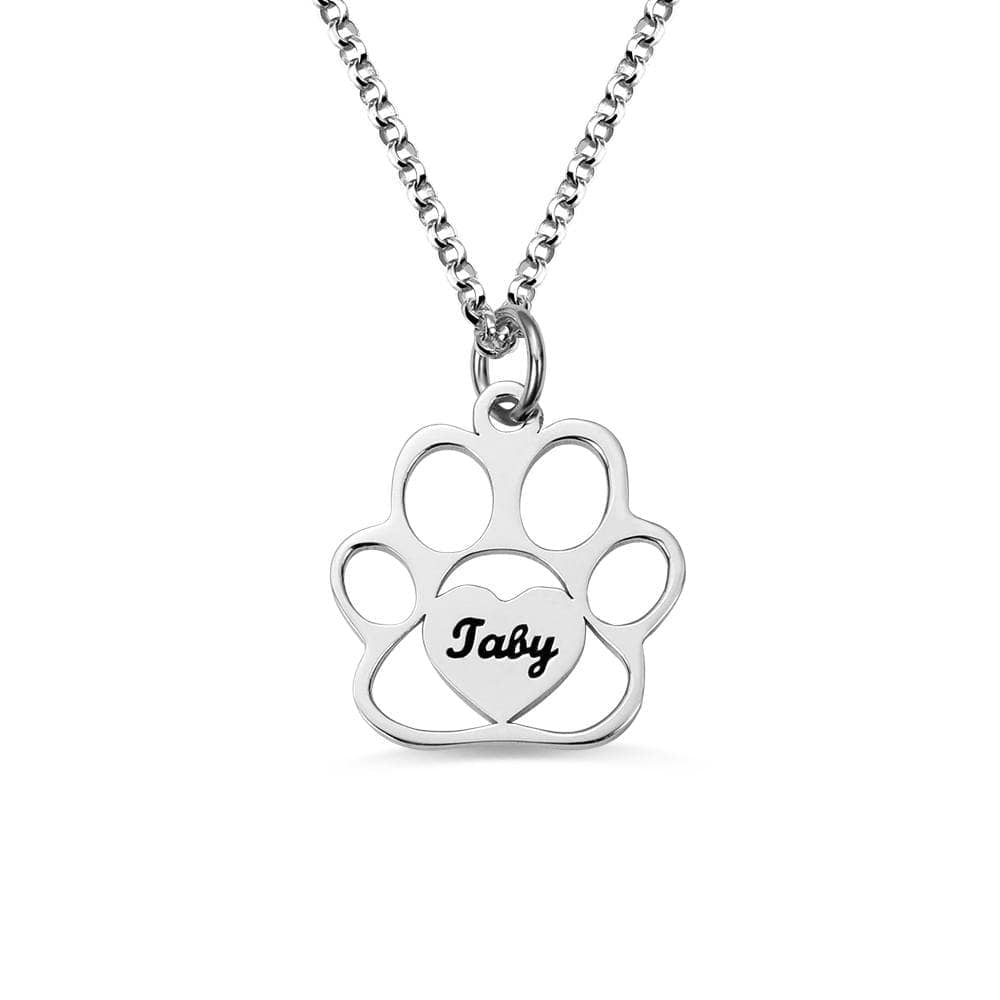 Custom Paw Necklace with Name